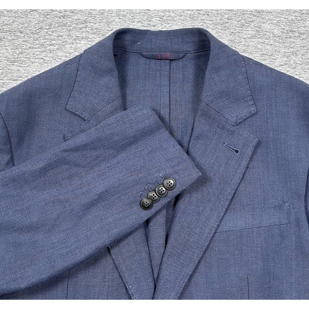 Camicissima Blazer Mens 36 Blue Cotton Unlined Unstructured Oxford Sports Coat